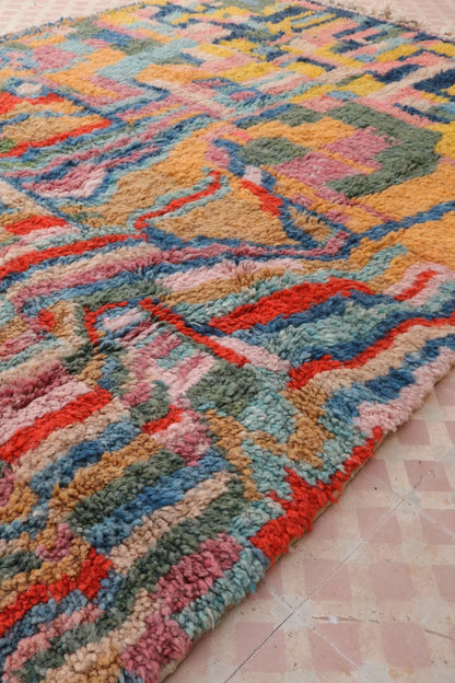 Tapis Berbère Abstrait Coloré Béni Ouarain Qualité Supérieure - Néda