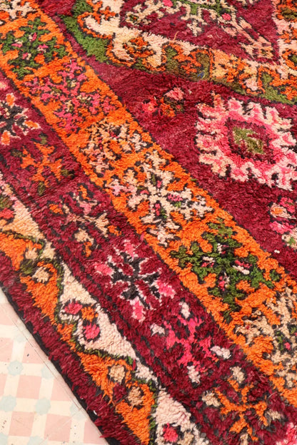 Tapis Berbère Boujaad Antique Bordeaux Orange - 392 x 204 cm Néda