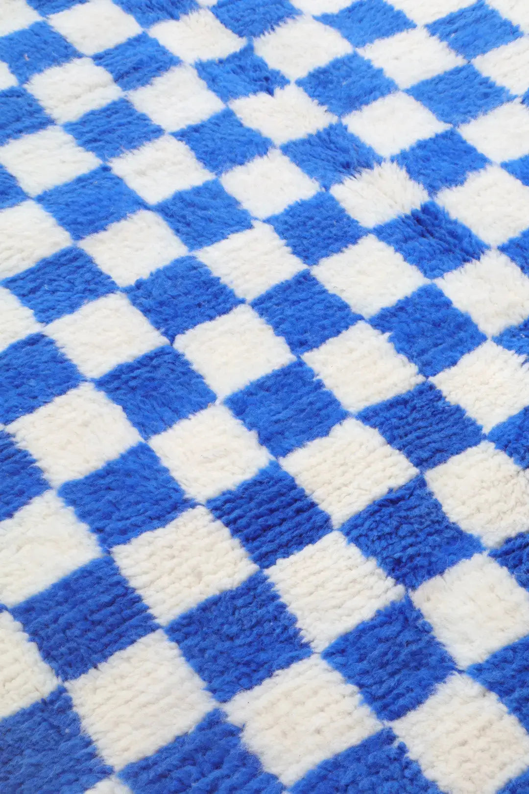 Alfombra Bereber a Cuadros Azul Klein Beni Ouarain Néda