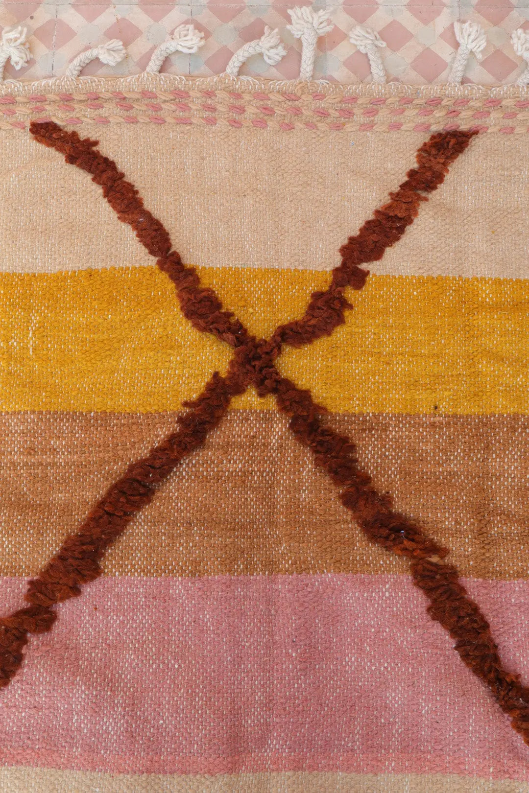 Tapis Berbère Kilim Zanafi Multicolore Coucher de Soleil  - 296 x 195 cm Néda