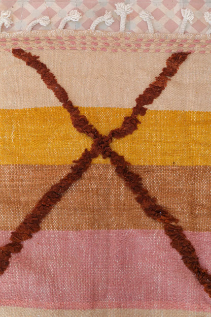 Tapis Berbère Kilim Zanafi Multicolore Coucher de Soleil  - 296 x 195 cm Néda
