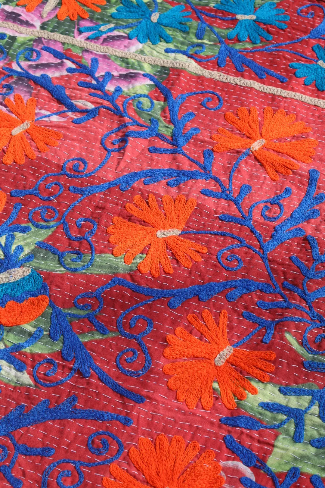 Kantha Suzani indien Brodé Multicolore – Coton Néda