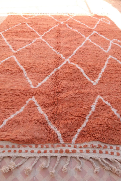 Tapis Berbère Coloré Terracotta et Blanc Béni Ouarain- 288 x 195 cm Néda