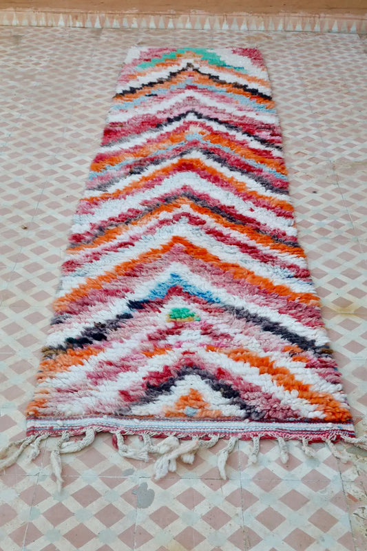 Tapis Berbère Couloir Boujad Motifs Multicolores  - 288 x 71 cm Néda