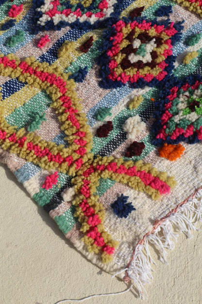 Tapis Berbère Coloré Azilal à Reliefs - 103 x 71 cm Néda