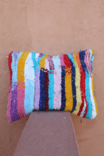 Coussin Marocain Boucherouite Multicolore  - Néda