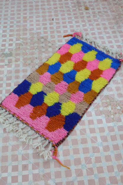 Duo de Tapis Berbères  Béni Ouarain Multicolore  - Descente de lit Néda