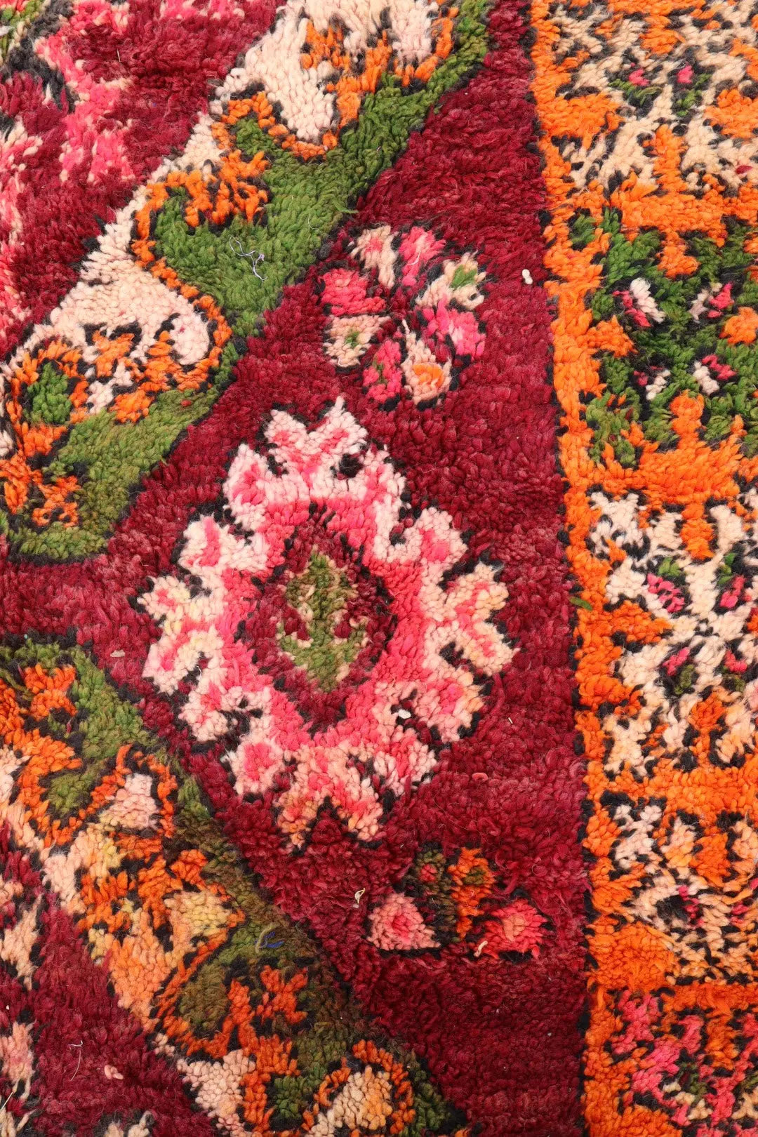 Tapis Berbère Boujaad Antique Bordeaux Orange - 392 x 204 cm Néda