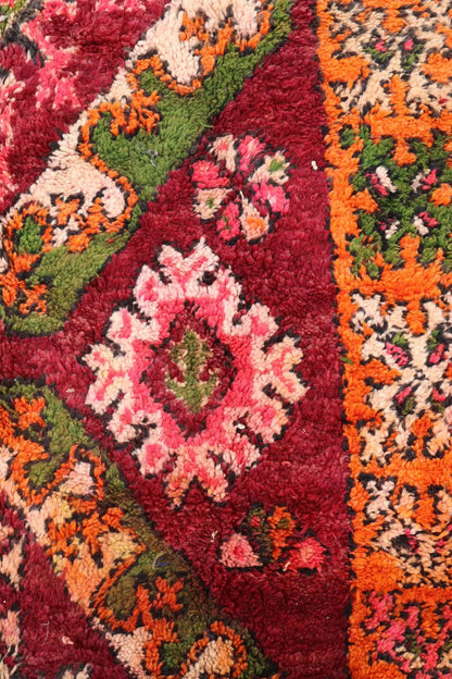 Tapis Berbère Boujaad Antique Bordeaux Orange - 392 x 204 cm Néda