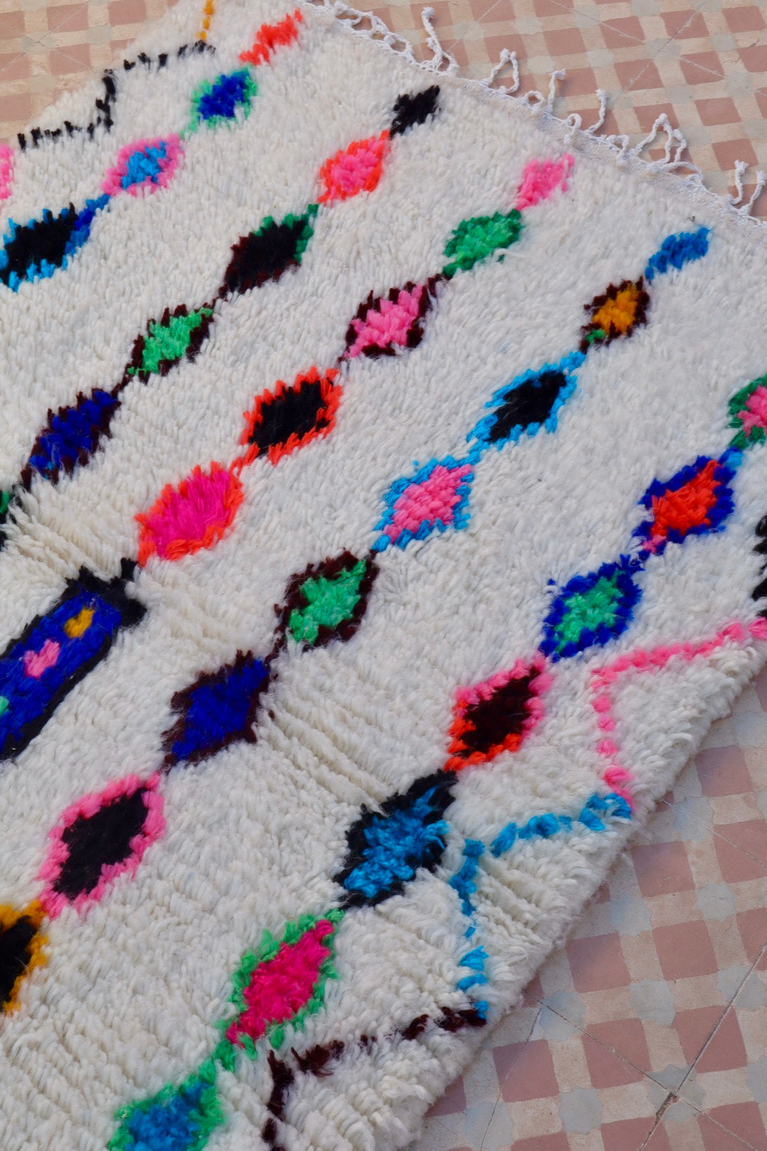 Tapis Berbère Azilal Coloré Multicolore Fluo- 161  x 106 cm Néda