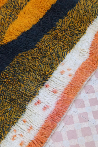 Tapis Berbère Coloré Azilal Jaune et Noir Qualité Supérieure - 258 x 156 cm Néda