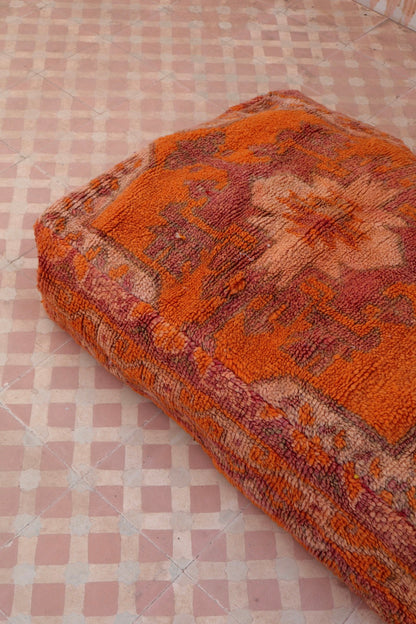 Pouf Berbère XL Terracotta et Orange Néda