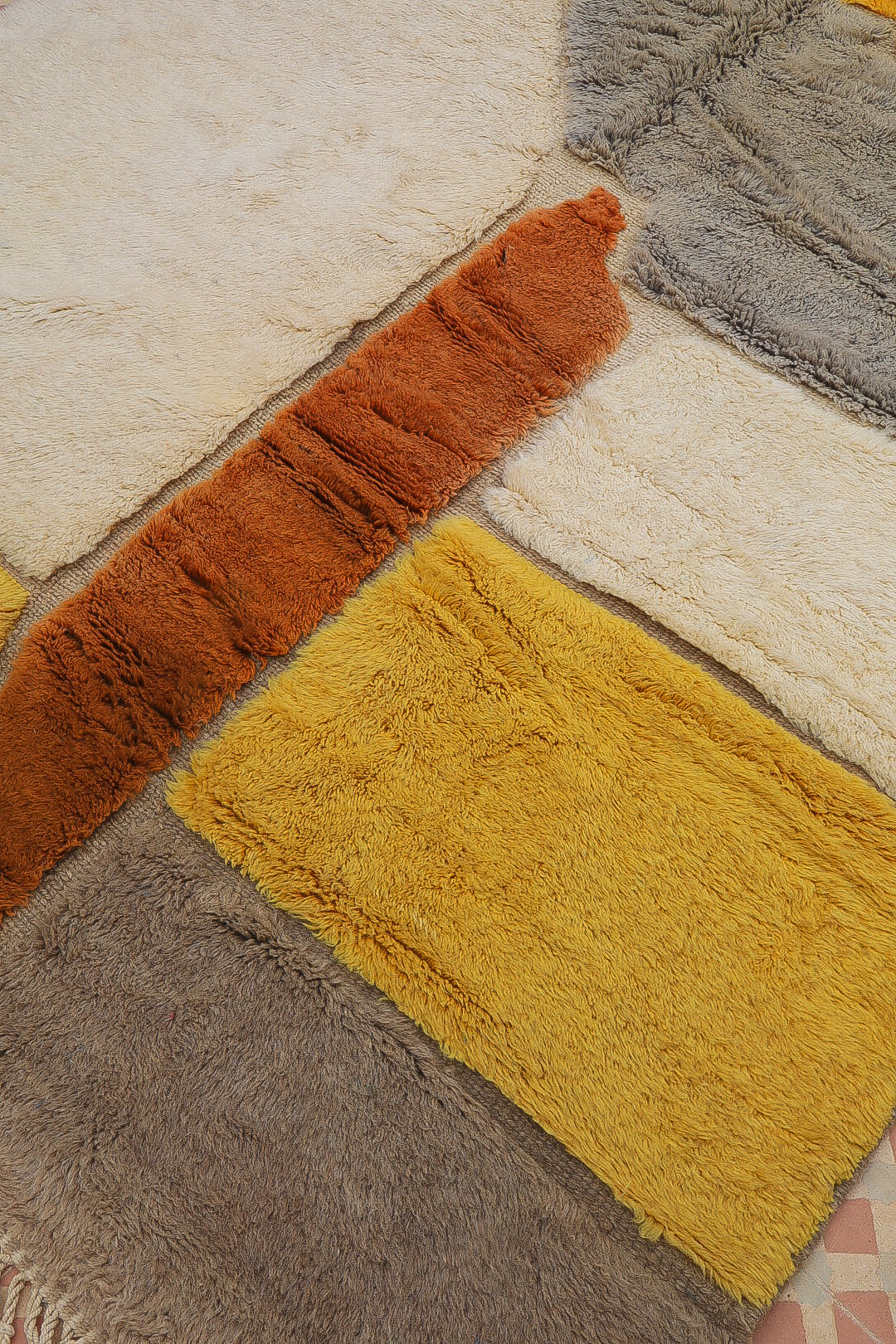 Tappeto Berber Mrirt Colorato Giallo Marrone Grigio- 290 x 214 cm