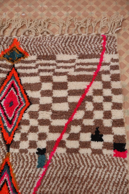 Tapis Berbère Coloré Azilal Motifs Blanc Motfis Multicolore-  247 x 160 cm Néda