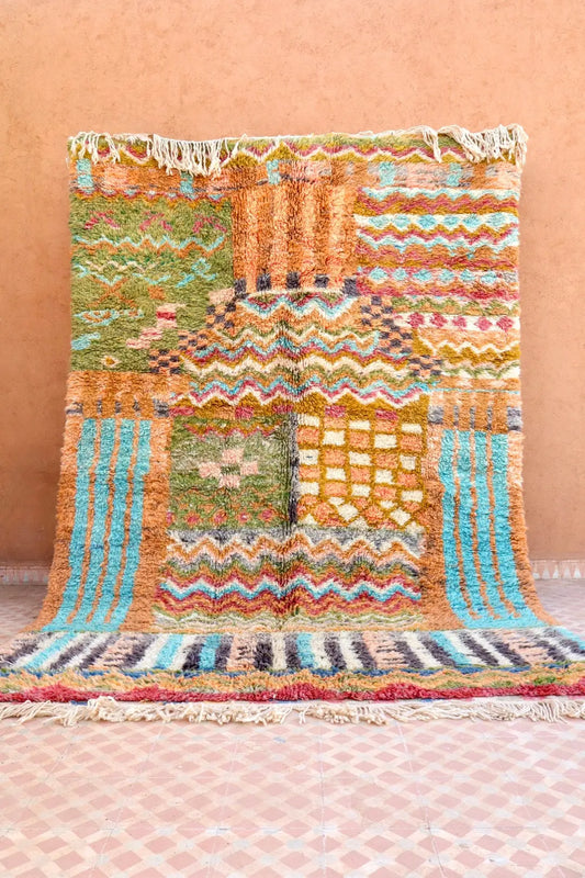 Tapis Berbère Coloré Patchwork Béni Ouarain Qualité Supérieure - 301 x 204 cm Néda