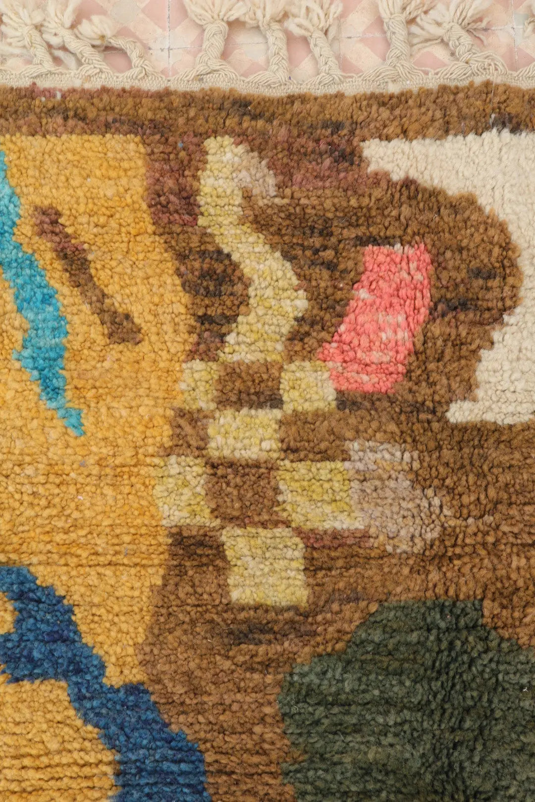 Tapis Berbère Abstrait Coloré Béni Ouarain Qualité Supérieure - 208 x 153 cm Néda