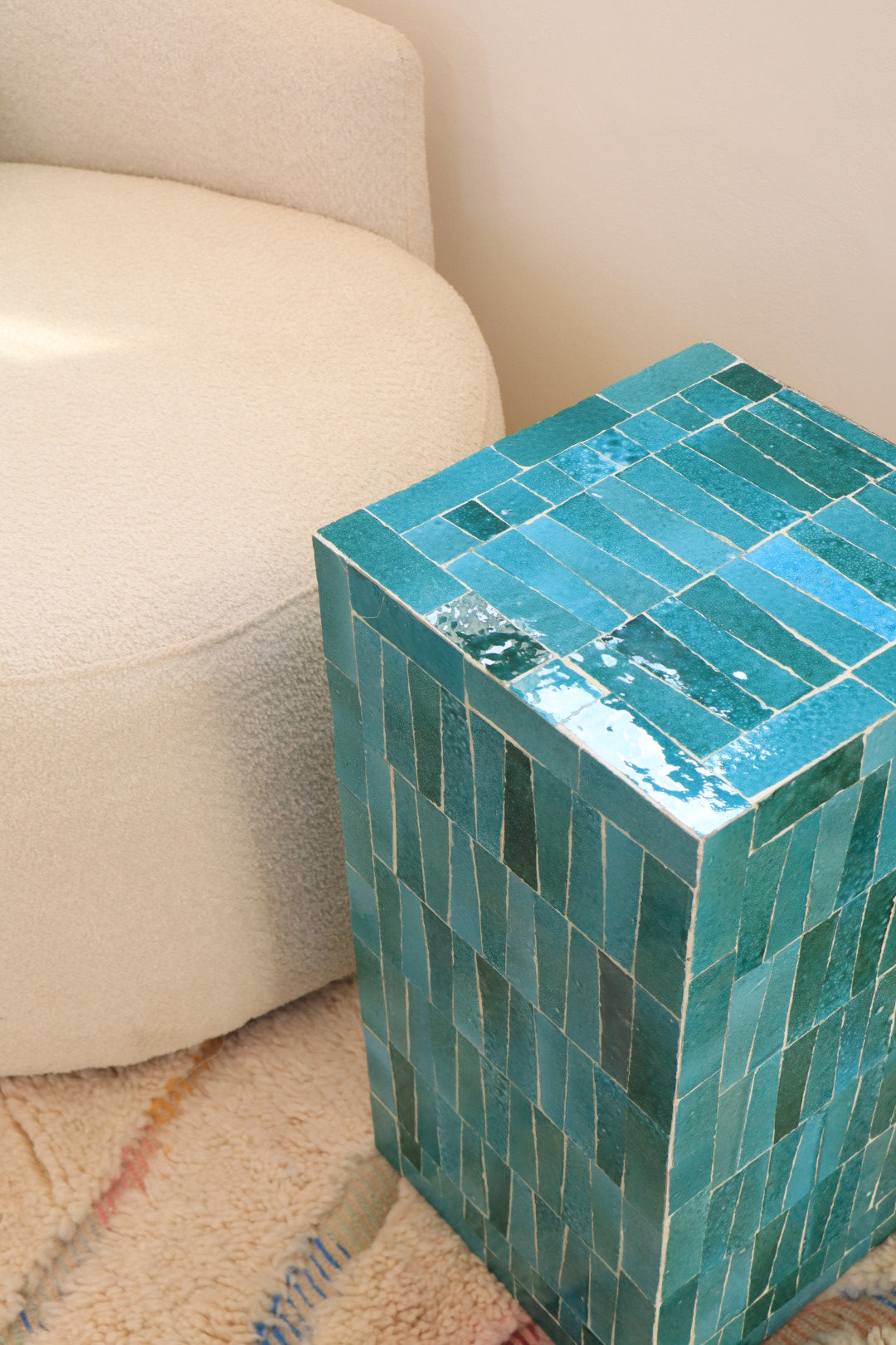 Turquoise SENSE Modern Zellige Column - 60 x 30 x 30 cm