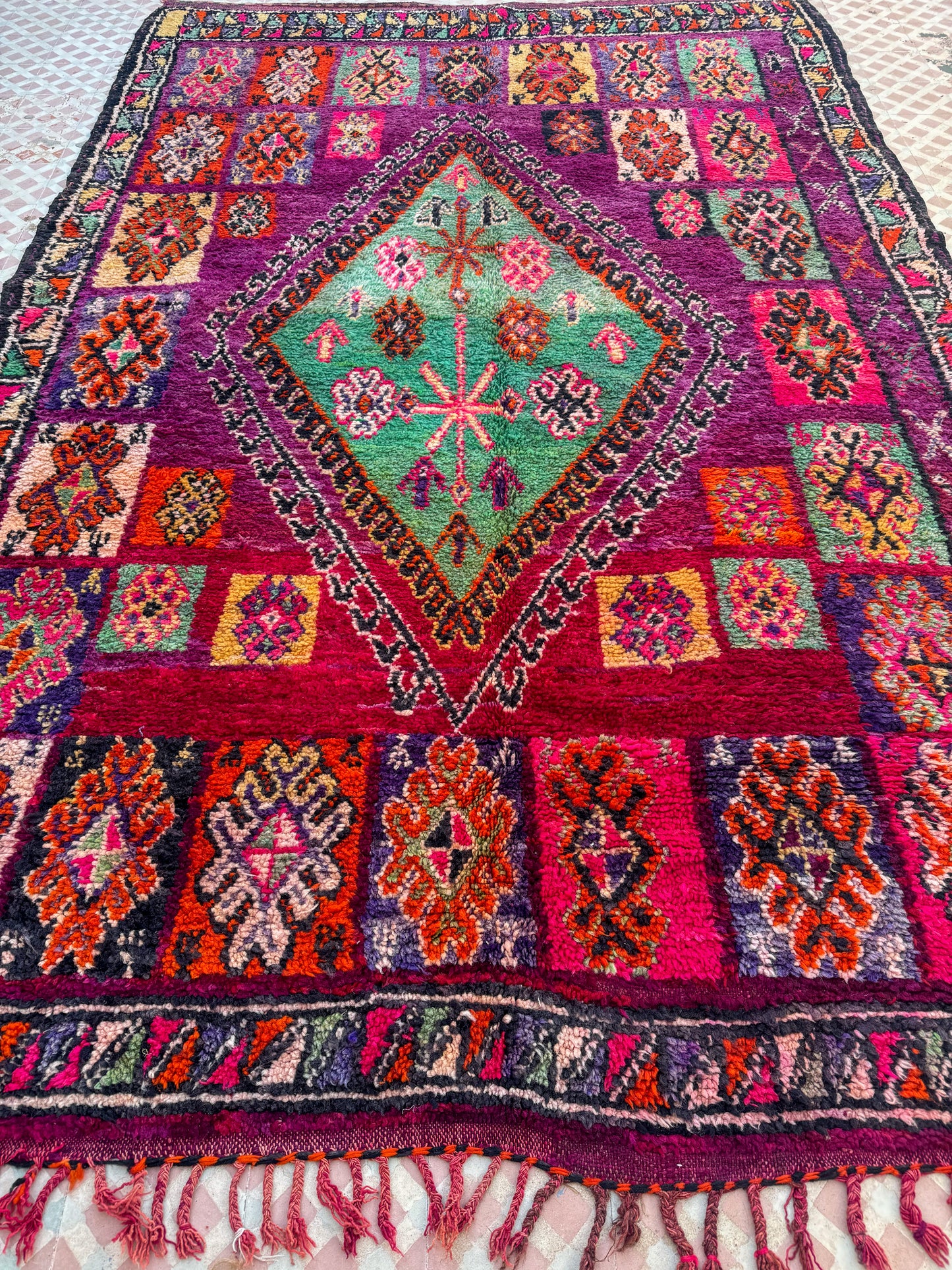 Tappeto berbero Boujaad Antique Violet Pink Green - 330 x 220 cm