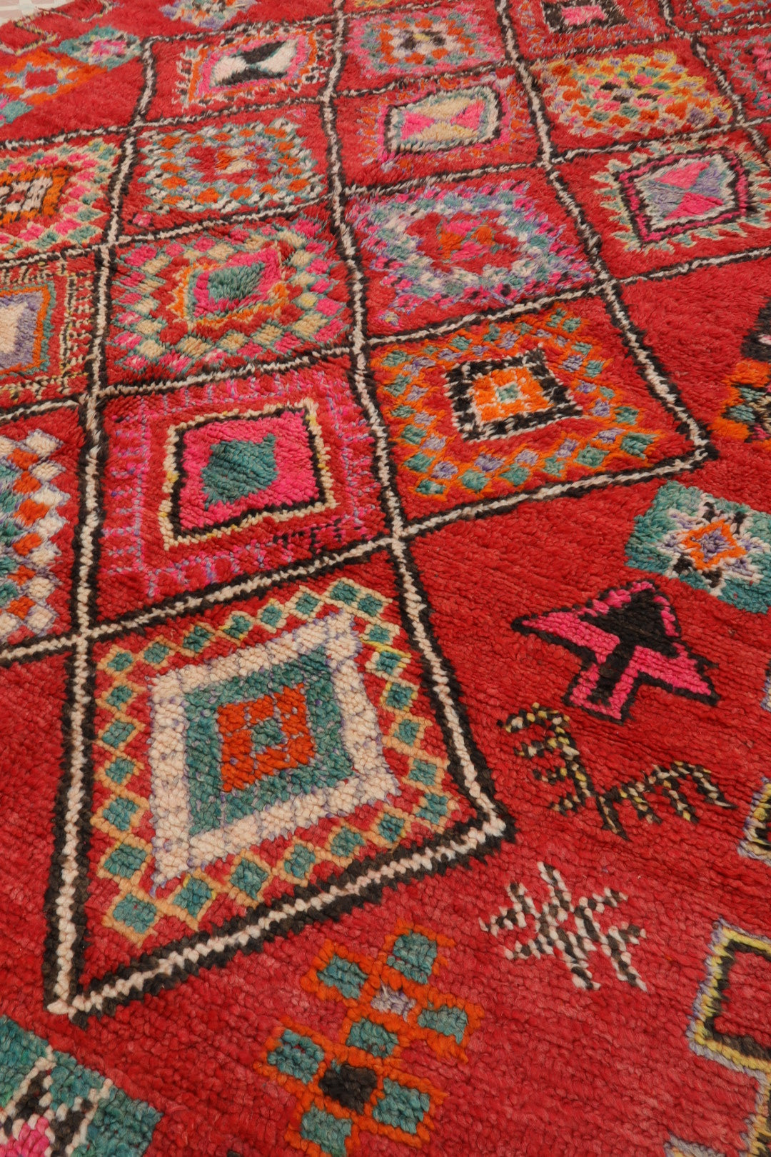 Berber rug Boujaad Antique Rouge Multicolore - 365 x 200 cm