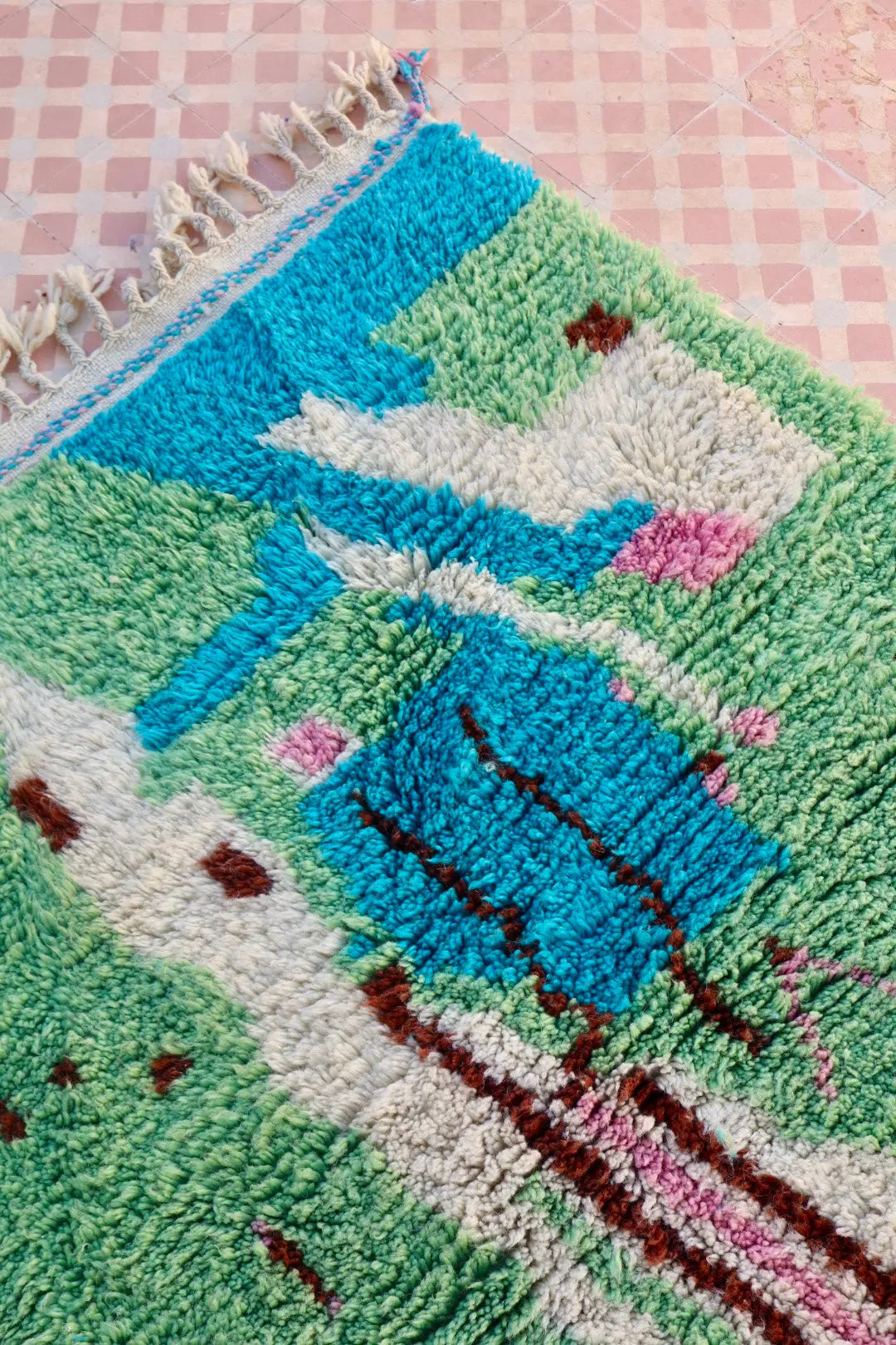 Tapis Berbère Coloré Vert - 150 x 112 cm Néda