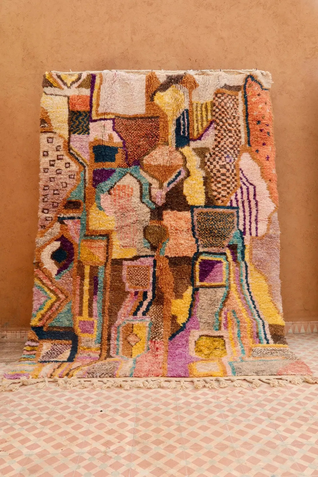 Tapis Berbère Tableau Multicolore Béni Ouarain Qualité Supérieure - 242 x 181 cm Néda