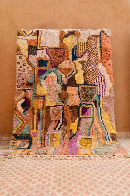 Tapis Berbère Tableau Multicolore Béni Ouarain Qualité Supérieure - 242 x 181 cm Néda