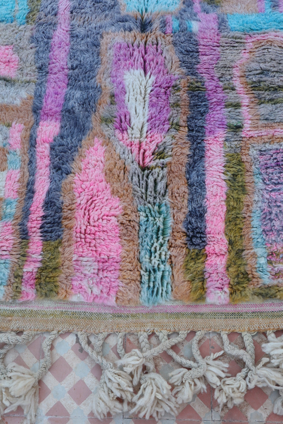 Tapis Berbère Tableau Multicolore Béni Ouarain Qualité Supérieure -300 x 206 cm