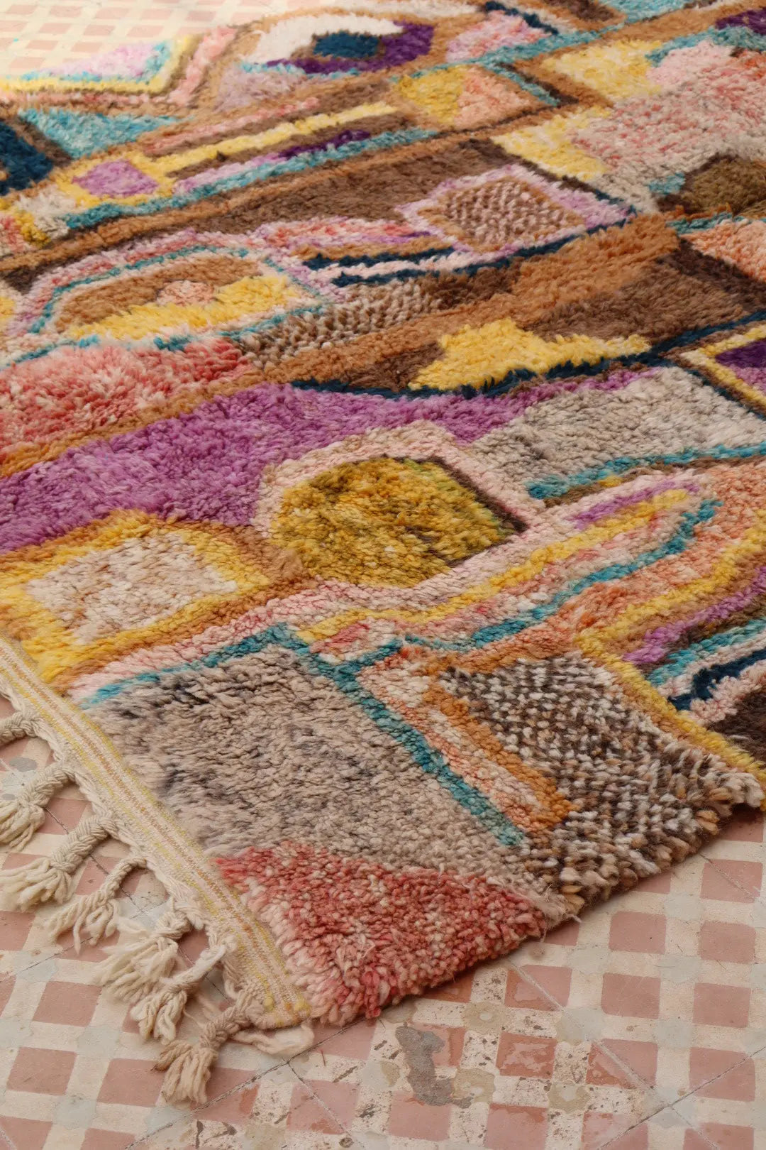 Tapis Berbère Tableau Multicolore Béni Ouarain Qualité Supérieure - 242 x 181 cm Néda