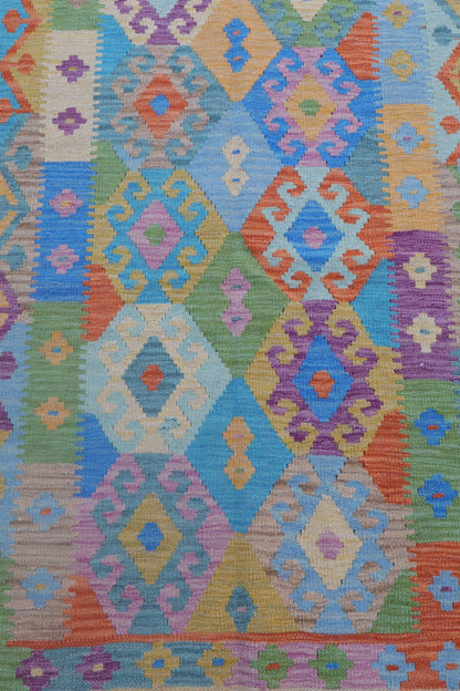 Corredor multicolor tradicional alfombra kilim - 299 x 88 cm