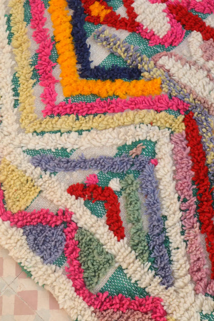 Tapis Berbère Coloré Azilal Trame et Motifs Verte-  240 x 152 cm Néda