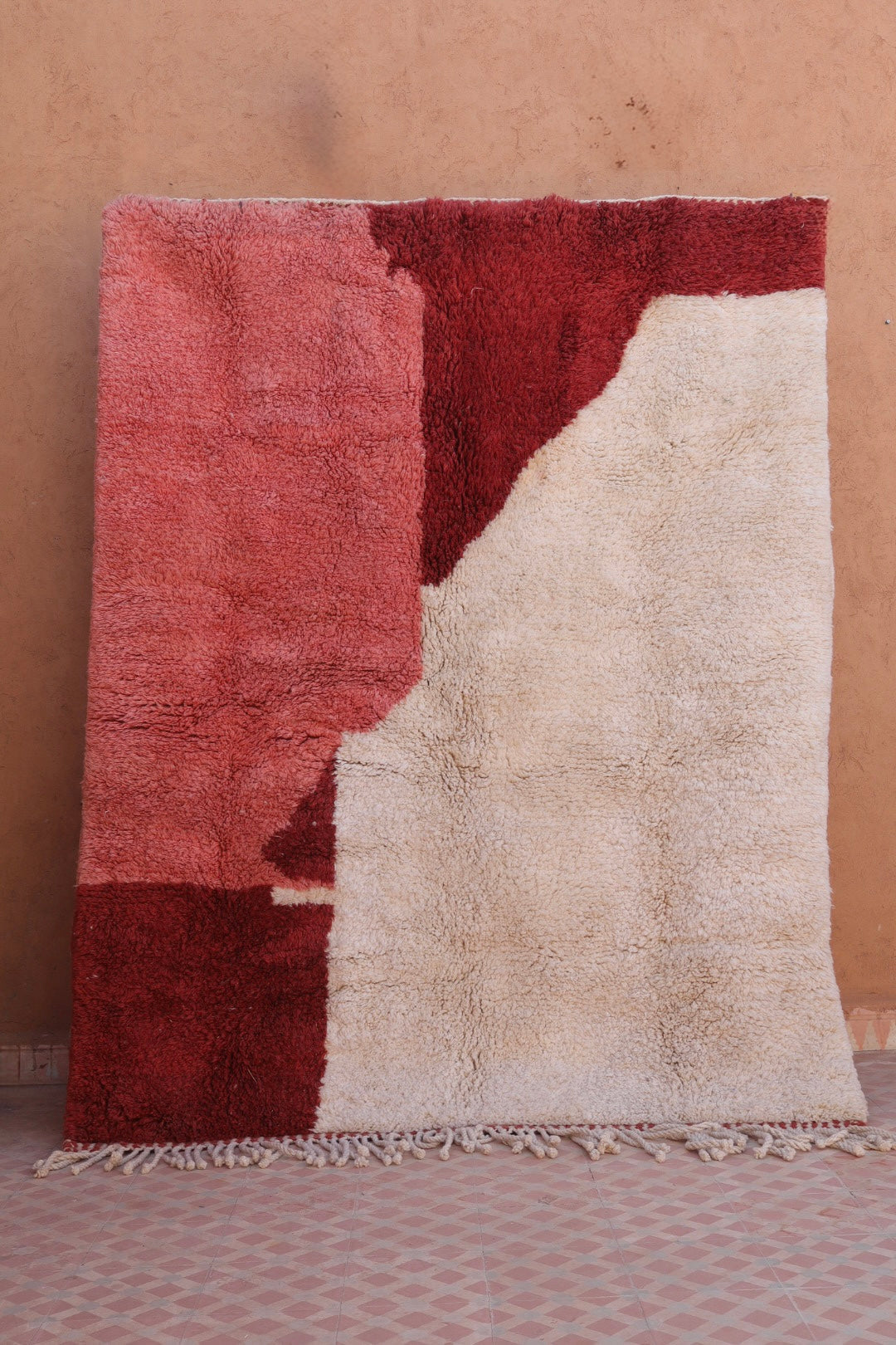 Tapis Berbère Coloré Contemporain Marron & Rose Qualité Supérieure - 200 x 155 cm Néda
