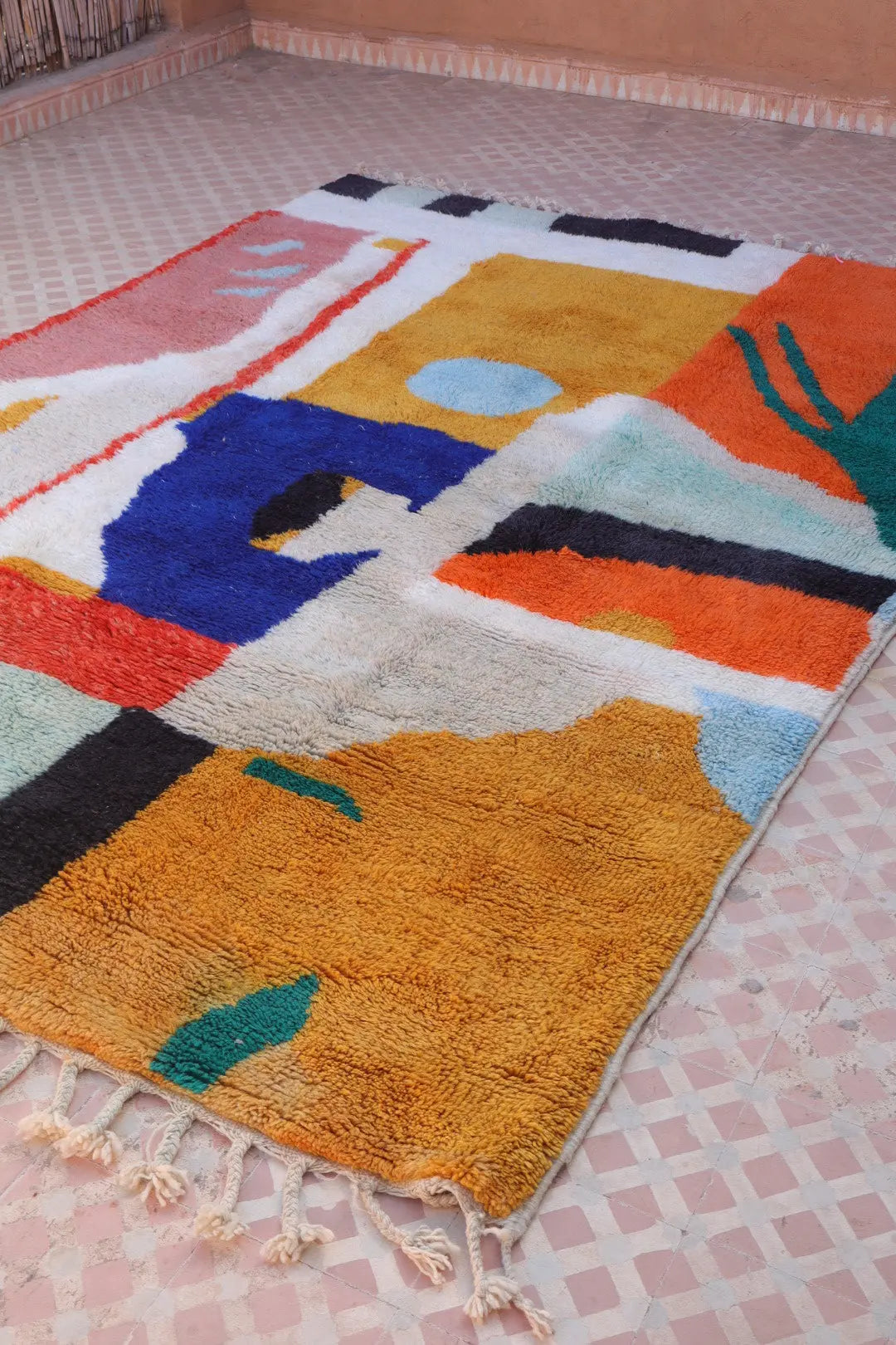 Tapis Berbère Azilal Multicolore Graphique Qualité Supérieure - 278 x 195 cm Néda