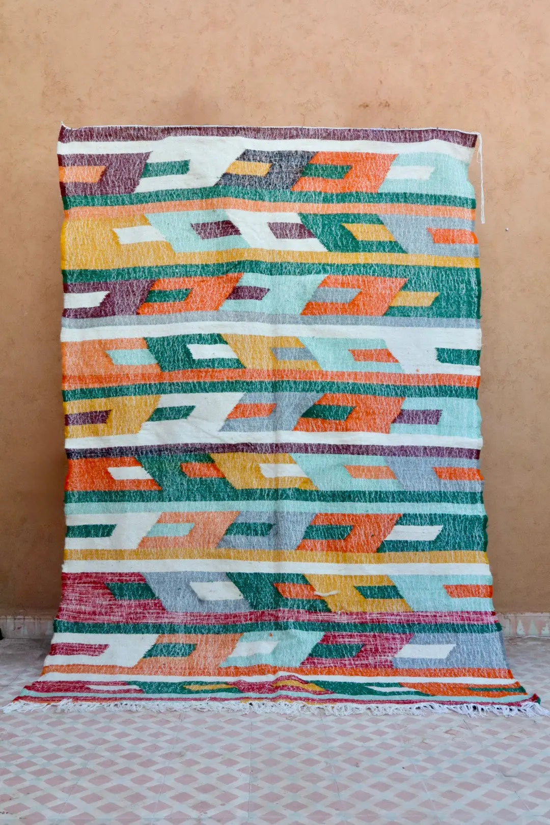 Tapis Berbère Kilim Zanafi Multicolore Moderne  - 153 x 240 Néda