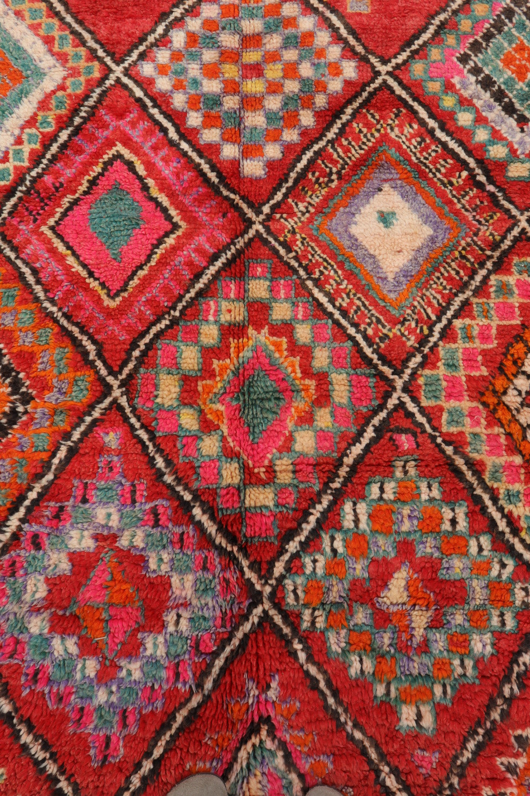 Tapis Berbère Boujaad Antique Rouge Multicolore  - 365 x 200 cm