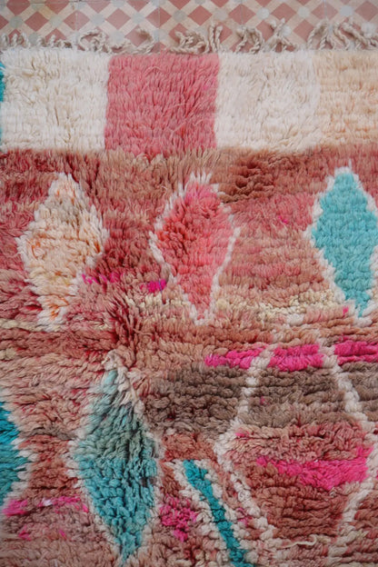 Alfombra Bereber Boujad Colorida Terracota Rosa Turquesa - 252 x 165 cm Néda