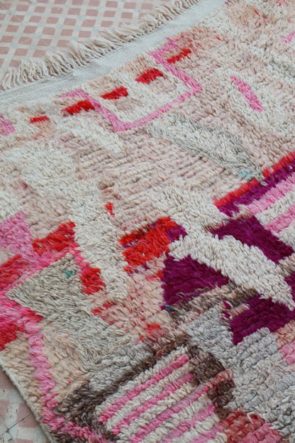Bunter Berberteppich Boujad Violett Rosa Terrakotta Beige - 290 × 205 cm Néda