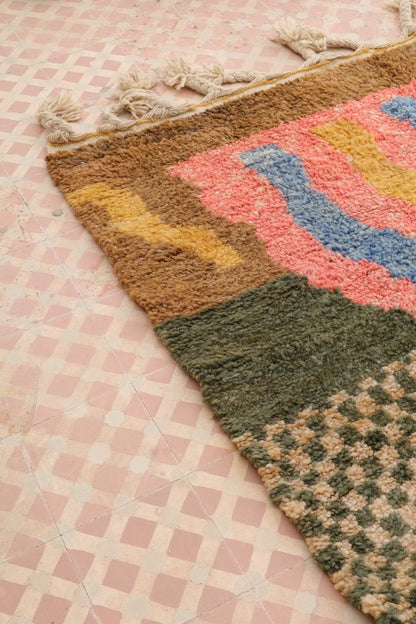 Tapis Berbère Abstrait Coloré Béni Ouarain Qualité Supérieure - 208 x 153 cm Néda