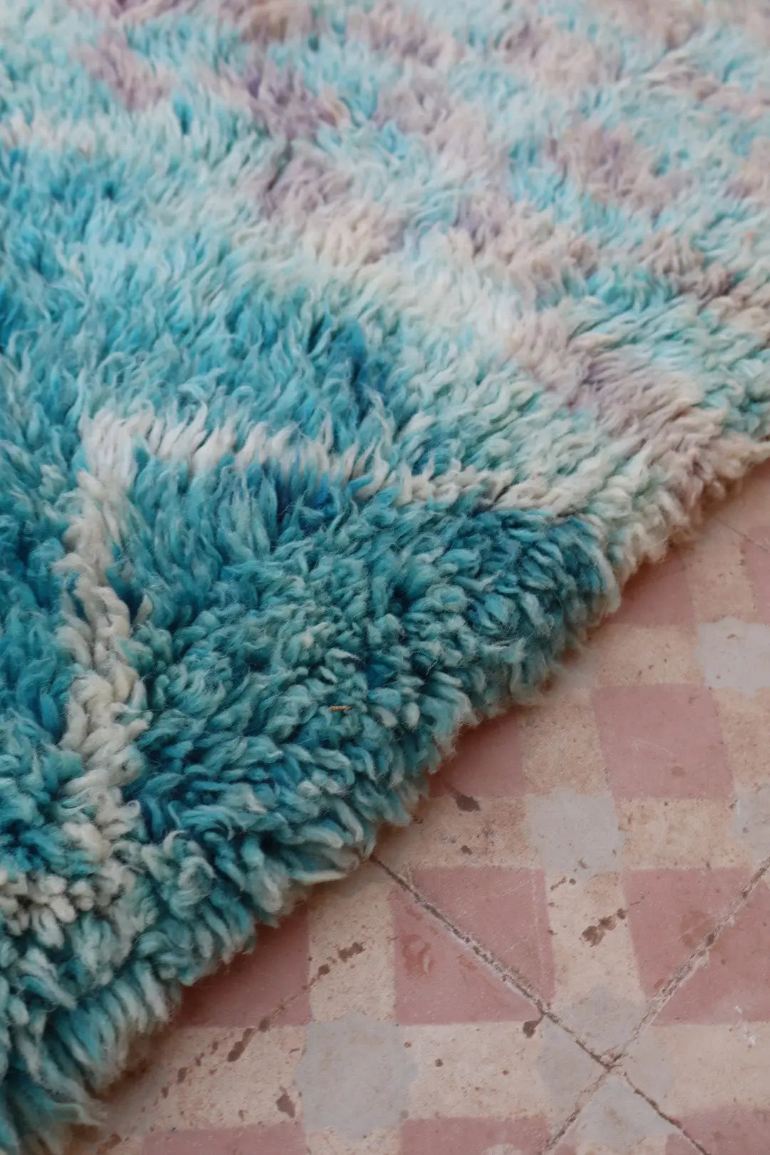 Tapis Berbère Coloré Bleu Béni Ouarain Qualité Supérieure - 290 x 212 cm Néda