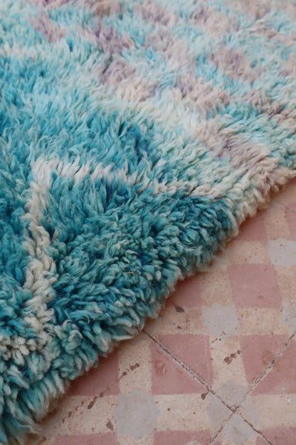 Tapis Berbère Coloré Bleu Béni Ouarain Qualité Supérieure - 290 x 212 cm Néda