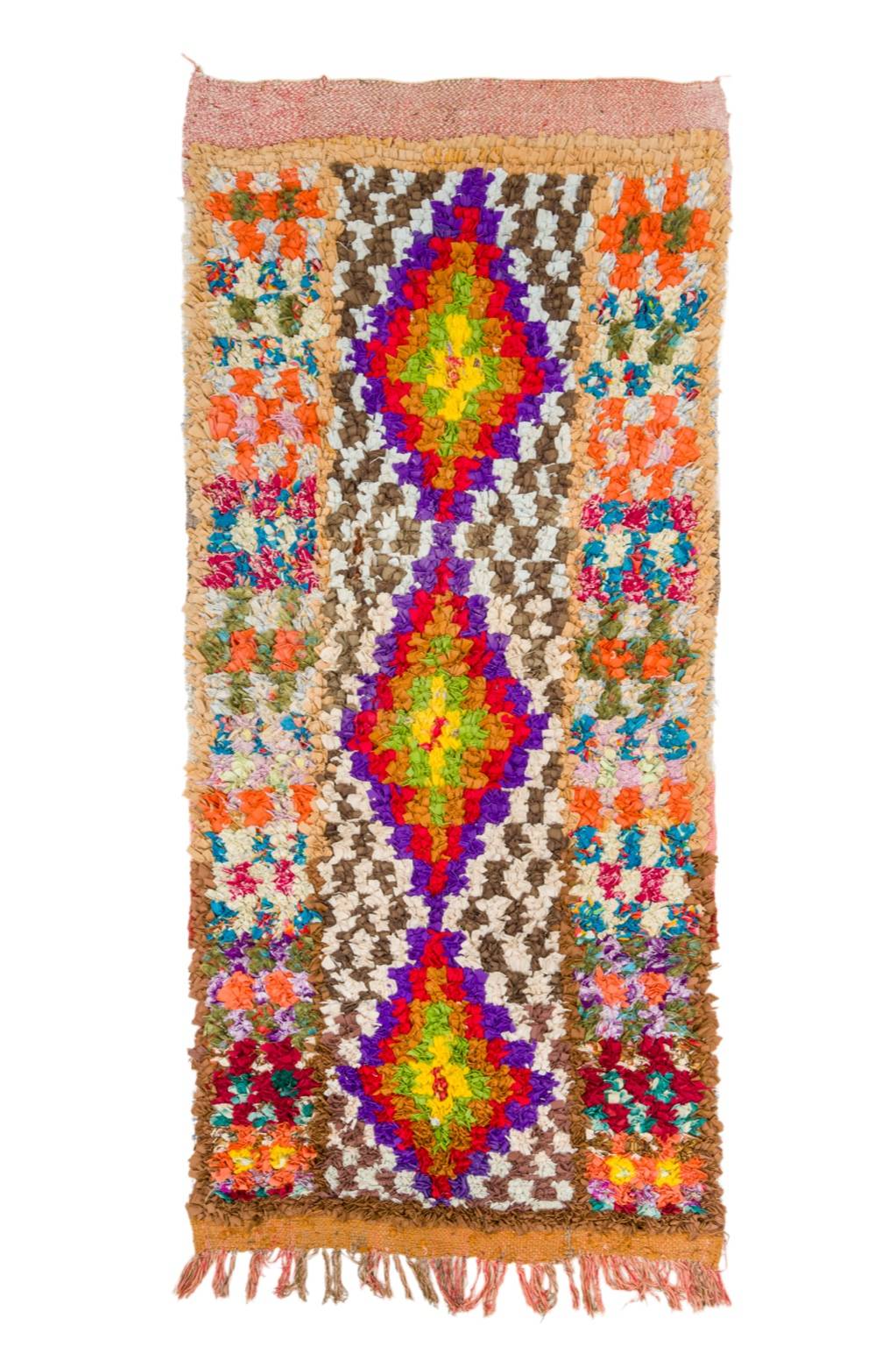 Tapis Berbère Boucherouite Coloré - 237 x 110 cm