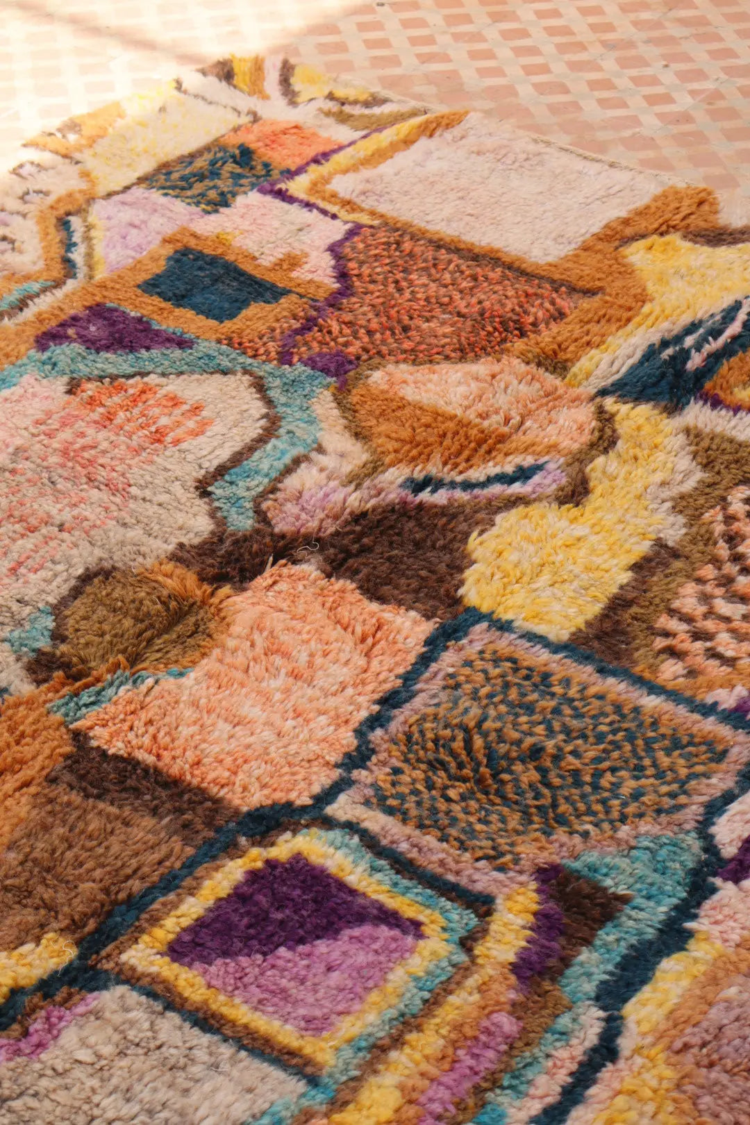 Tapis Berbère Tableau Multicolore Béni Ouarain Qualité Supérieure - 242 x 181 cm Néda