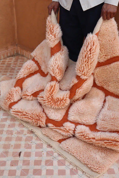 Berberteppich Mrirt Beige Rosa Terrakotta Reliefs - 191 x 127 cm Néda