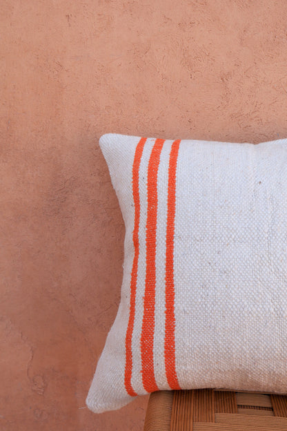 ELA striped wool cushion - Orange