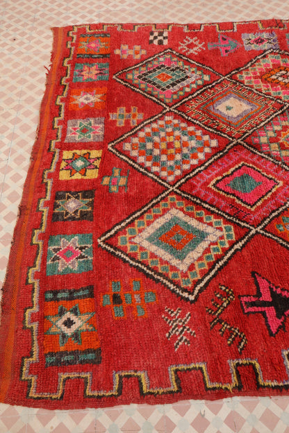 Berber rug Boujaad Antique Rouge Multicolore - 365 x 200 cm