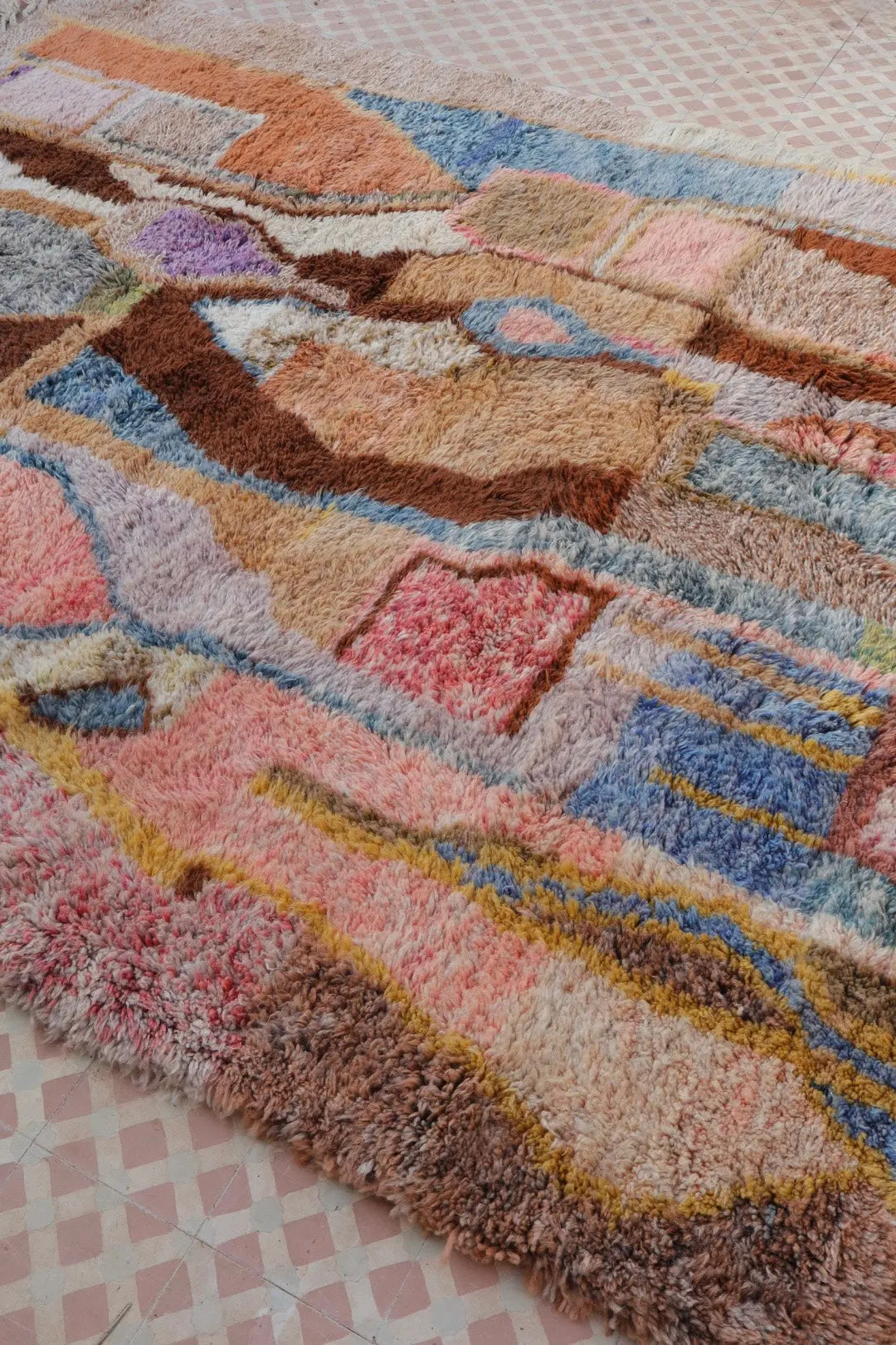 Tapis Berbère Tableau Multicolore Béni Ouarain Qualité Supérieure -308 x 226 cm Néda