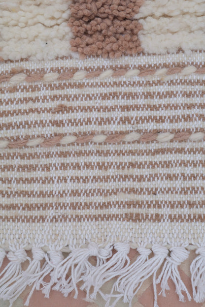 Par de alfombras bereberes Kilim Zanafi Damier Beige/Blanco - Alfombras de cama 