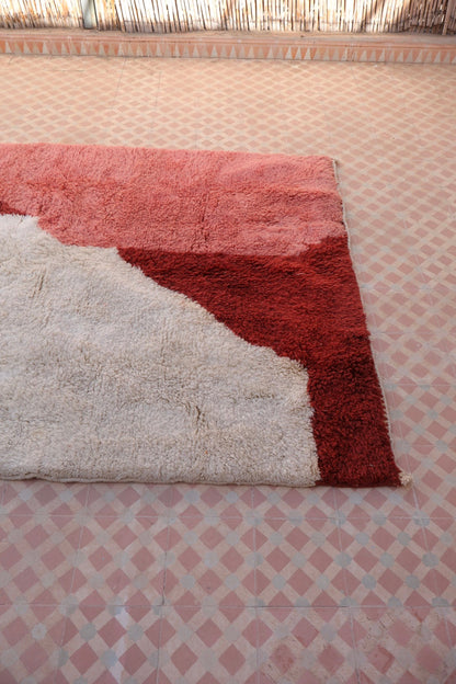 Tapis Berbère Coloré Contemporain Marron & Rose Qualité Supérieure - 200 x 155 cm Néda