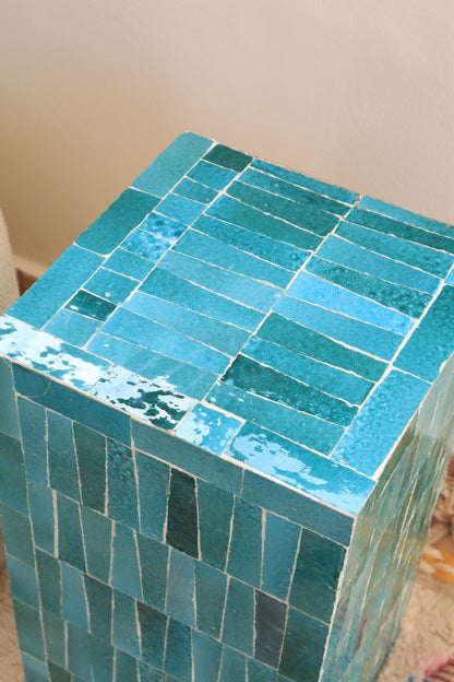 Colonne en Zellige Moderne Turquoise SENSE - 60 x 30 x 30 cm