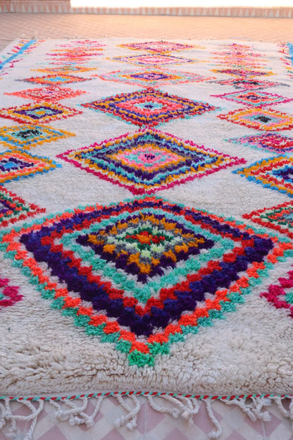 Tapis Berbère Azilal Colorés Motifs Multicolores et Fluo- 262 x 191 cm Néda