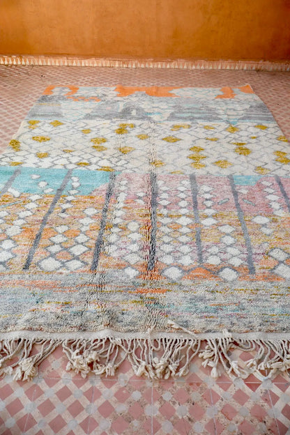 Tapis Berbère Coloré Béni Ouarain Graphique Qualité Supérieure - 294 x 218 cm Néda